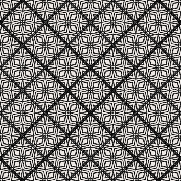 Abstract black line flower shading seamless pattern background indian decorative fashion fabric