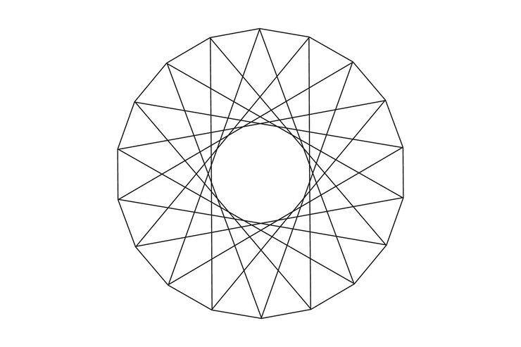 Vector abstract black line round design spiral geometric mandala illusion circle in white background