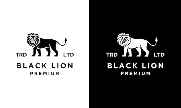 Abstract black lion vector logo design