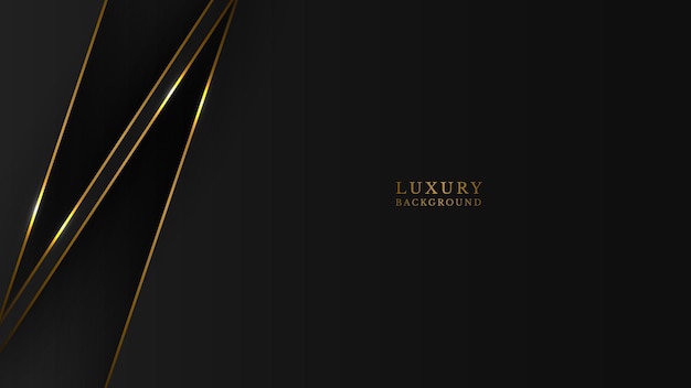 abstract black luxury gold line background