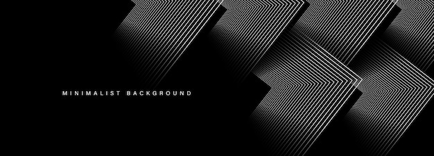 Abstract black modern background with dynamic geometric shapes