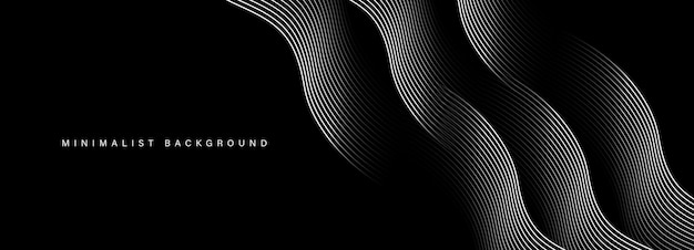 Abstract black modern background with dynamic geometric shapes