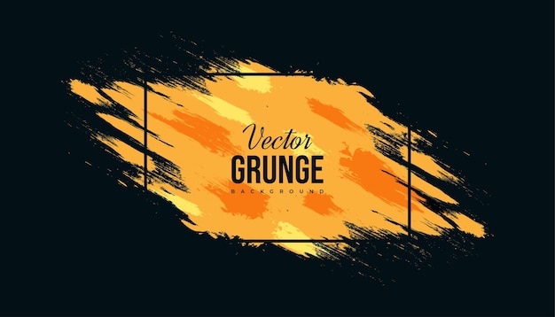 Vettore astratto nero e arancione grunge background brush stroke illustrazione per banner poster sport background scratch e texture elements for design