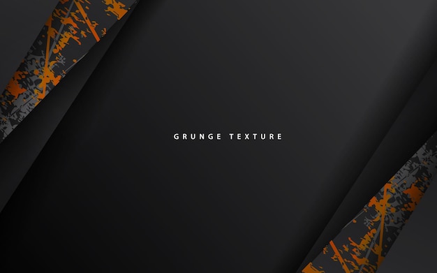 Vector abstract black and orange grunge texture overlap layer background