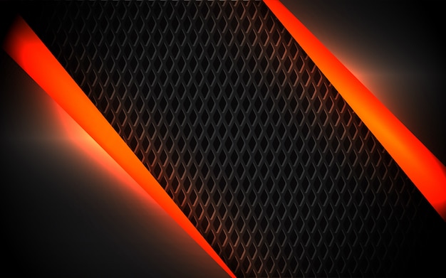 Abstract black and orange metal shapes  background