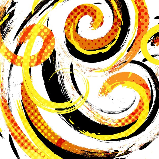 abstract black orange and yellow brush background with halftone effect sport background brush stroke illustration for banner or poster scratch and texture elements for design