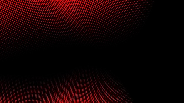 Abstract black and red halftone dotted background