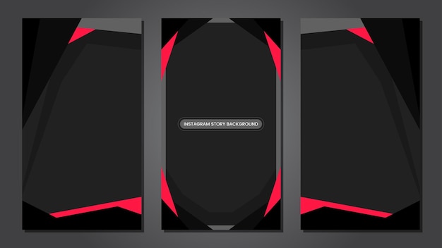 Abstract nero rosso giochi instagram sfondo illustrazione impostato vettore eps