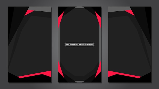 Abstract Black Red Instagram Games Background Illustration Set EPS Vector