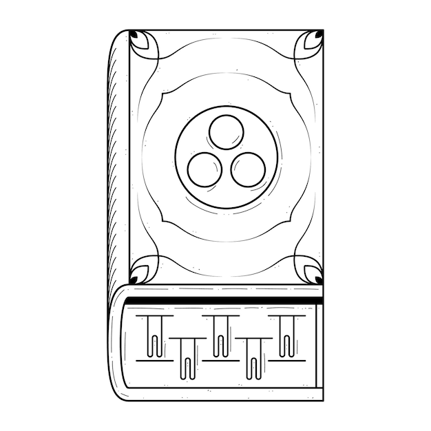 Astratto nero semplice linea libro doodle contorno elemento disegno vettoriale stile schizzo isolato