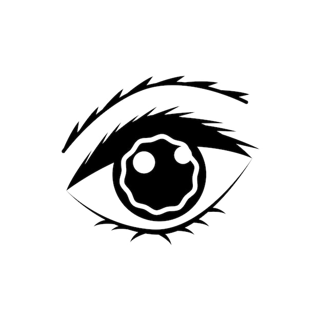 Abstract Black Simple Line People Human Eye Doodle Outline Element Vector Design Style Sketch