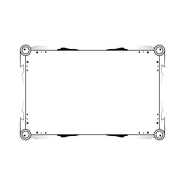 抽象的な黒のシンプルなラインの長方形フレーム 落書きアウトライン要素 ベクター デザイン スタイル スケッチ