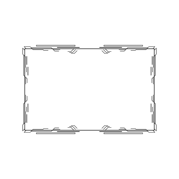 抽象的な黒のシンプルなラインの長方形フレーム 落書きアウトライン要素 ベクター デザイン スタイル スケッチ