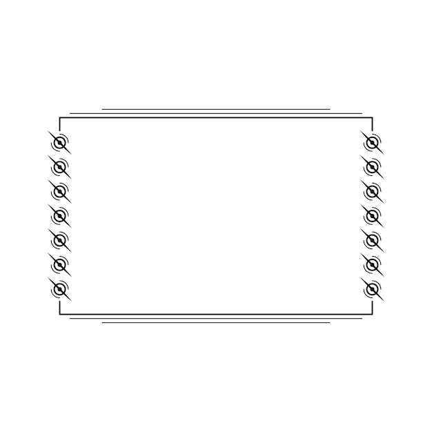 Abstract Black Simple Line Rectangular Frame Doodle Outline Element Vector Design Style Sketch