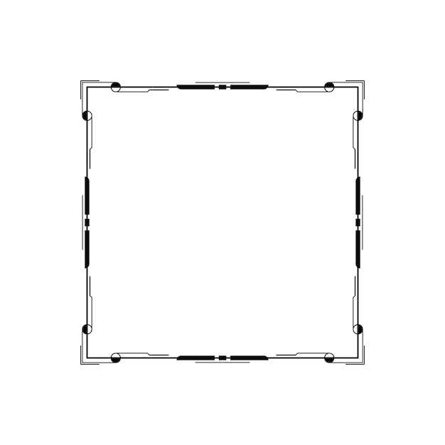 Abstract Black Simple Line Square With Leaf Leaves Frame Flowers Doodle Outline Element Vector Desig
