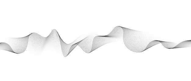 Абстрактная черная гладкая волна на белом фоне динамическая звуковая волна элемент дизайна векторная иллюстрация