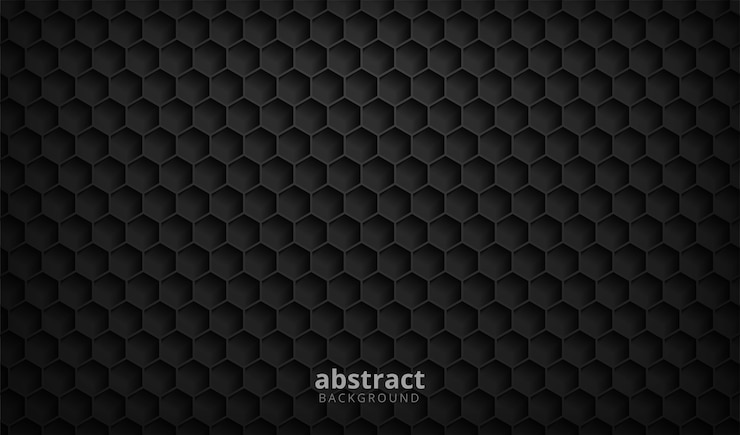 Vector abstract black texture background hexagon