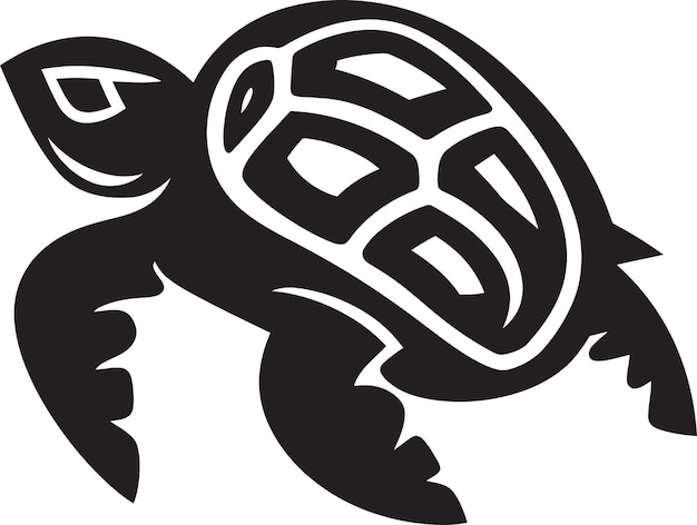 Abstract Black Turtle Graphic in Vector