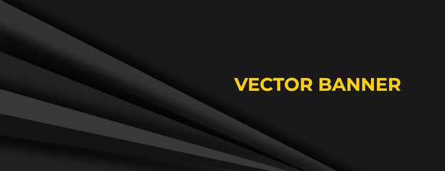 Vector abstract black vector banner background design backdrop header cover page template design