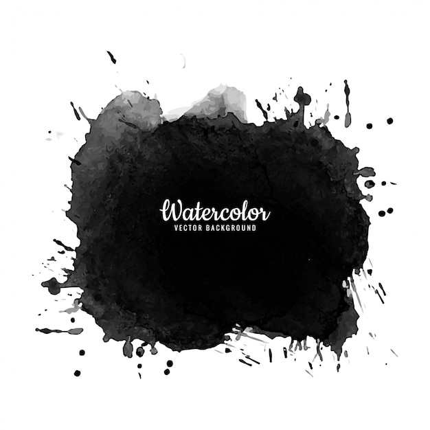 abstract black watercolor splash design vector