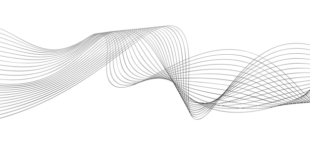 抽象的な黒と白のグラディエントベクトル波背景
