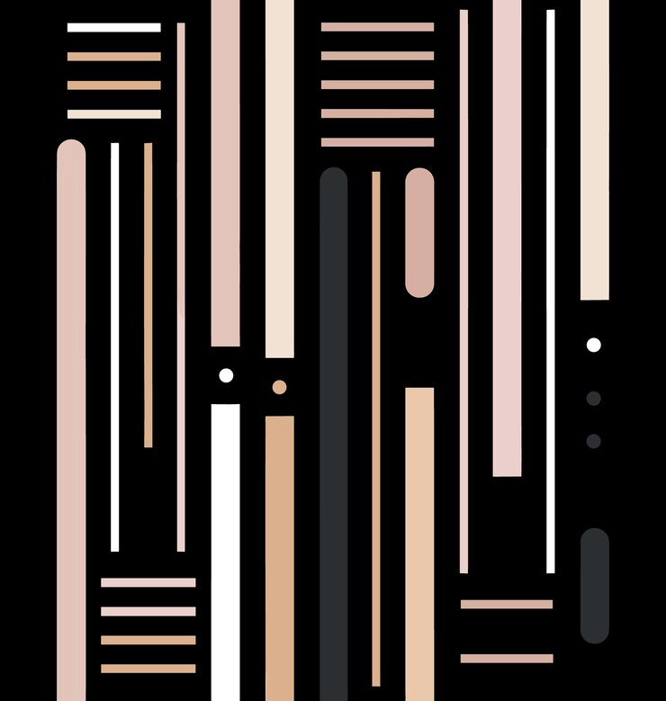 Vector abstract black and white line on black background vector repetitive light pink and dark beige