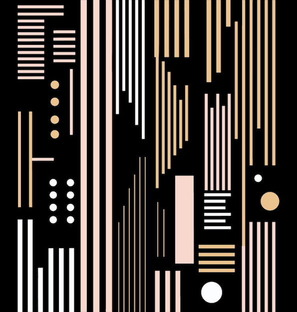 abstract black and white line on black background vector repetitive light pink and dark beige