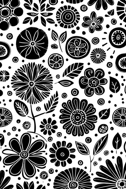 Premium Vector | Abstract black and white monochromatic handdrawn ...
