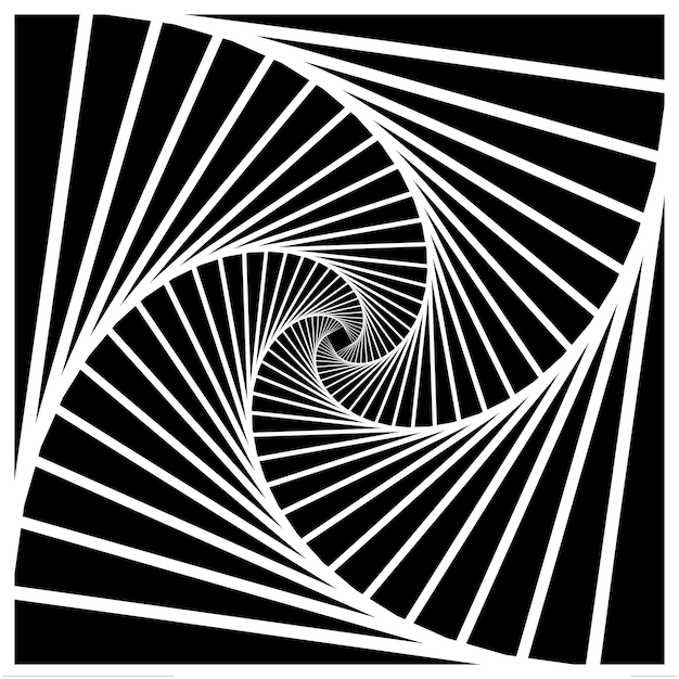 Abstract black and white optical illusion geometric vector background