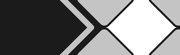 Abstract black and white polygon banner background template