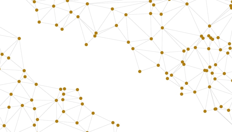 Vector abstract black and white polygonal network background with connected dots and lines for digital applications