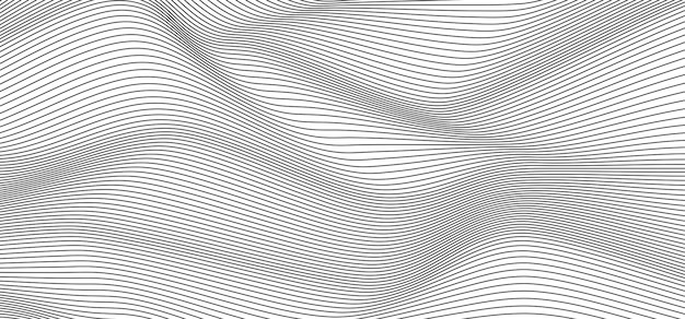 Vector abstract black and white vector wave background