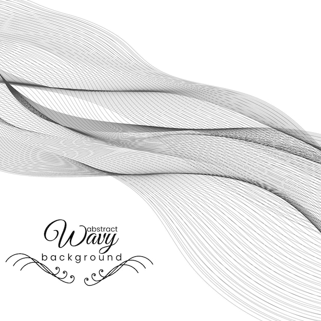 Vector abstract black and white wavy background