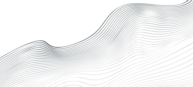 Abstract black and white wavy line background elegant composition