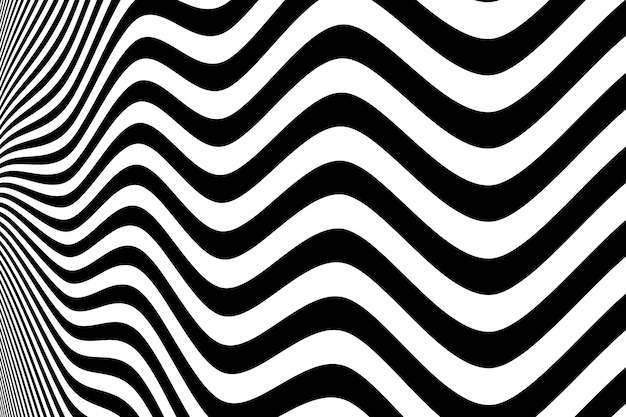 Abstract black and white wavy pattern design background