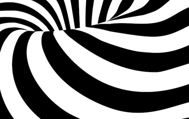 抽象的な黒と白の波状の縞模様の背景