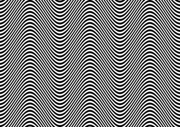 Abstract in black and white with wavy lines pattern