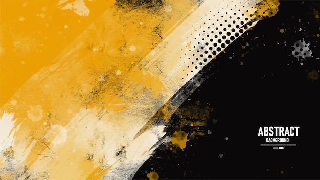 Vector abstract black and yellow dirty grunge texture background