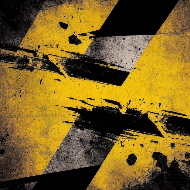 Abstract black and yellow grunge texture diagonal division