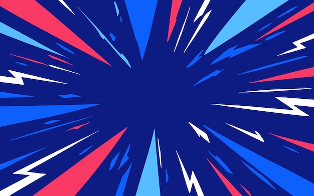 Abstract Blast Excitement Explosion Lightning Bolt Patriotic Background Vector illustration