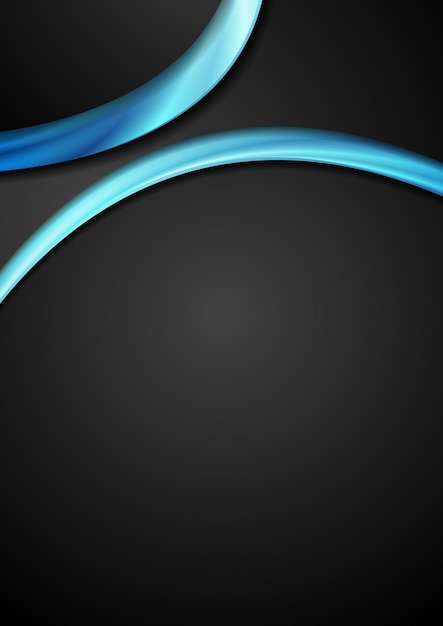 Vector abstract blauw en zwart golvend vliegerontwerp