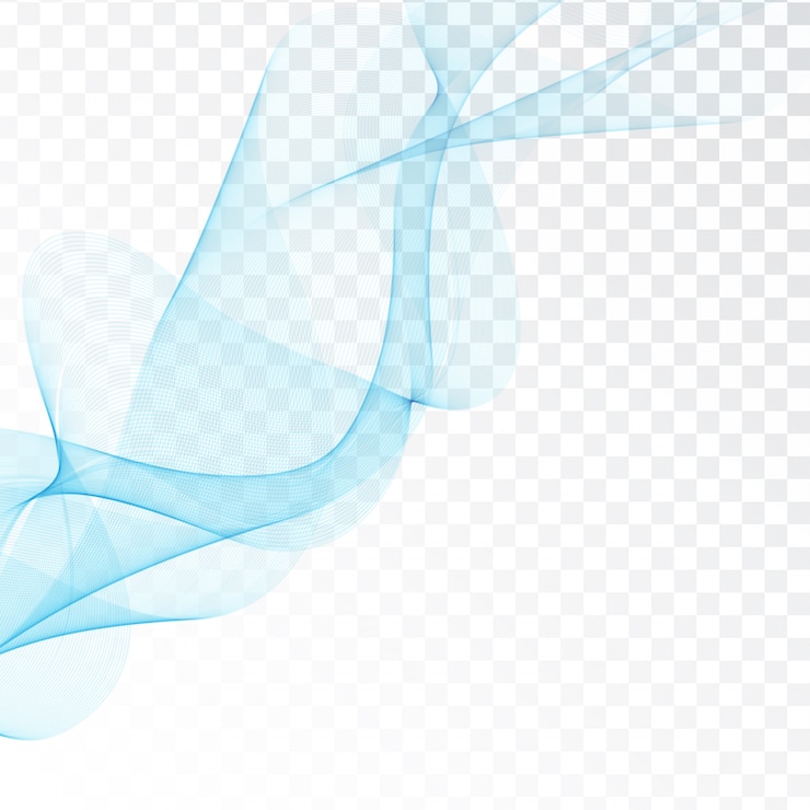 Vector abstract blauw golfontwerp op transparante achtergrond