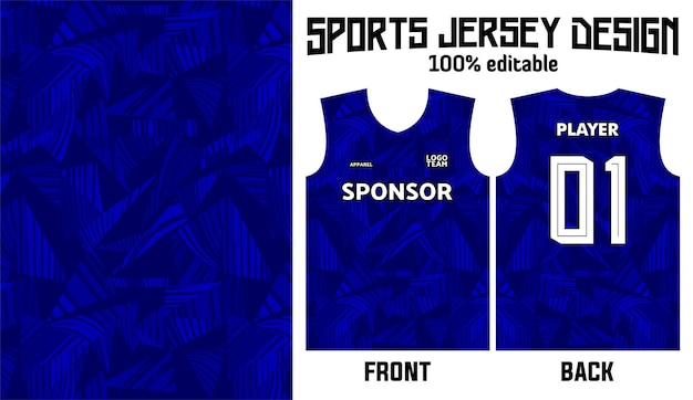 Abstract blauw jerseyontwerp als achtergrond voor sportuniform