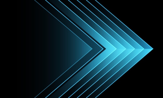 Abstract blauw licht pijl richting op zwart ontwerp moderne futuristische achtergrond vector