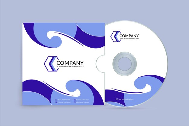 Abstract blauw modern CD-voorbladsjabloon