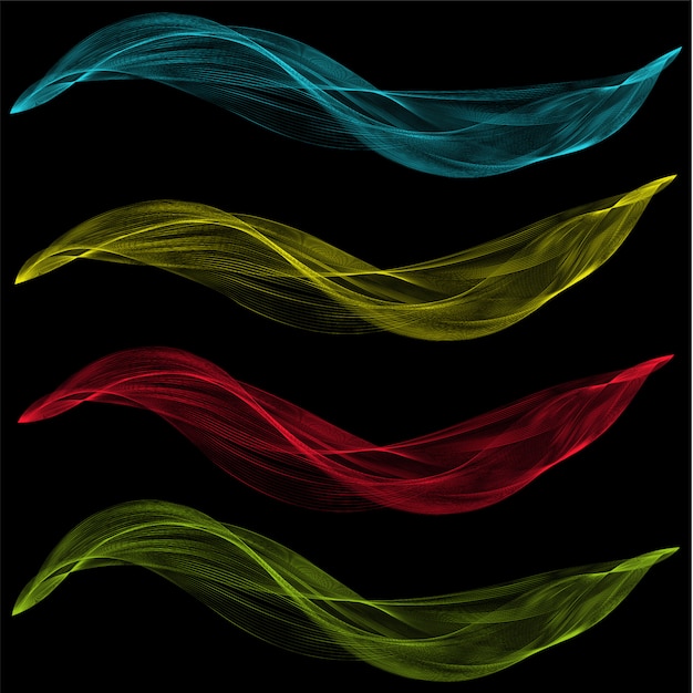 Abstract blend shapes of waves design element