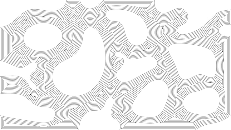 Vector abstract blob contour line pattern on white background black and white vector illustration