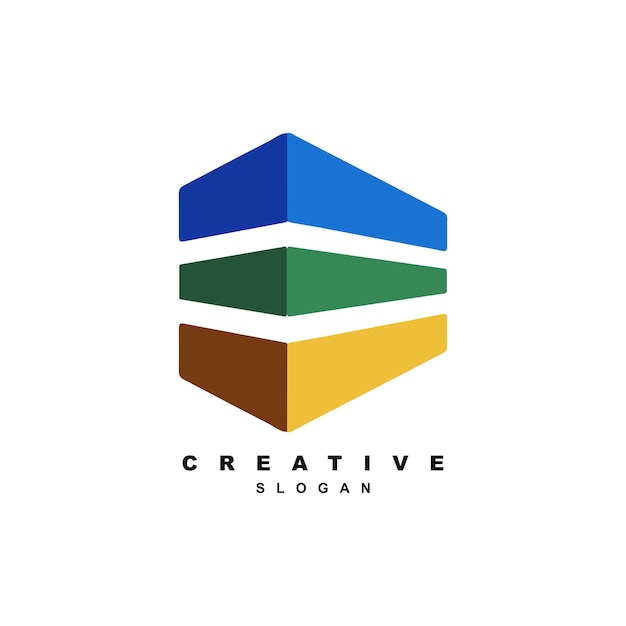 Abstract block builder logo design vector