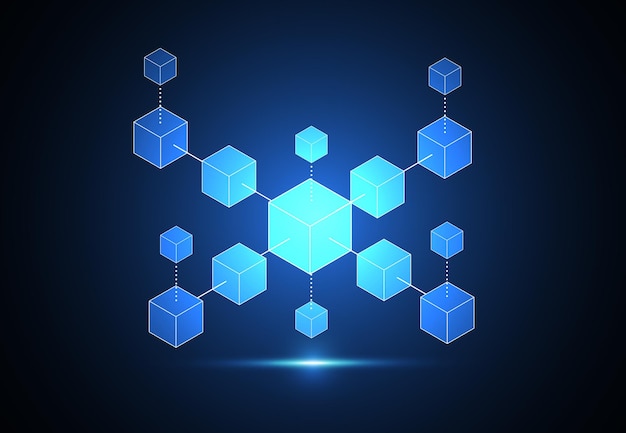 Abstract blockchain digitale technologie concept Big data design Vector illustratie