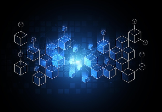 Abstract blockchain digitale technologie concept Big data design Vector illustratie